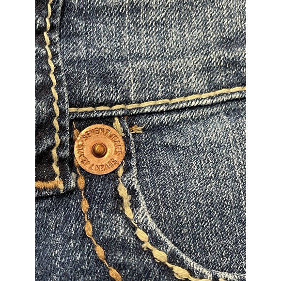Seven 7 Premium Denim Slim Straight Women's Size 12 (36”) Blue Medium Wash - Picture 9 of 9